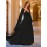Elegant V-Neck Long Sleeve Sheer Shawl Dress with Exposed Back, Knit Fabric, A-Line Style, Solid Color, Super Long Length, All-Season Adult Dress