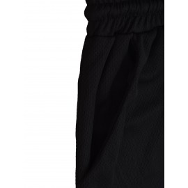 Color Block Drawstring Waist Shorts, Casual Elastic Waist Sporty Shorts, Women's Clothing